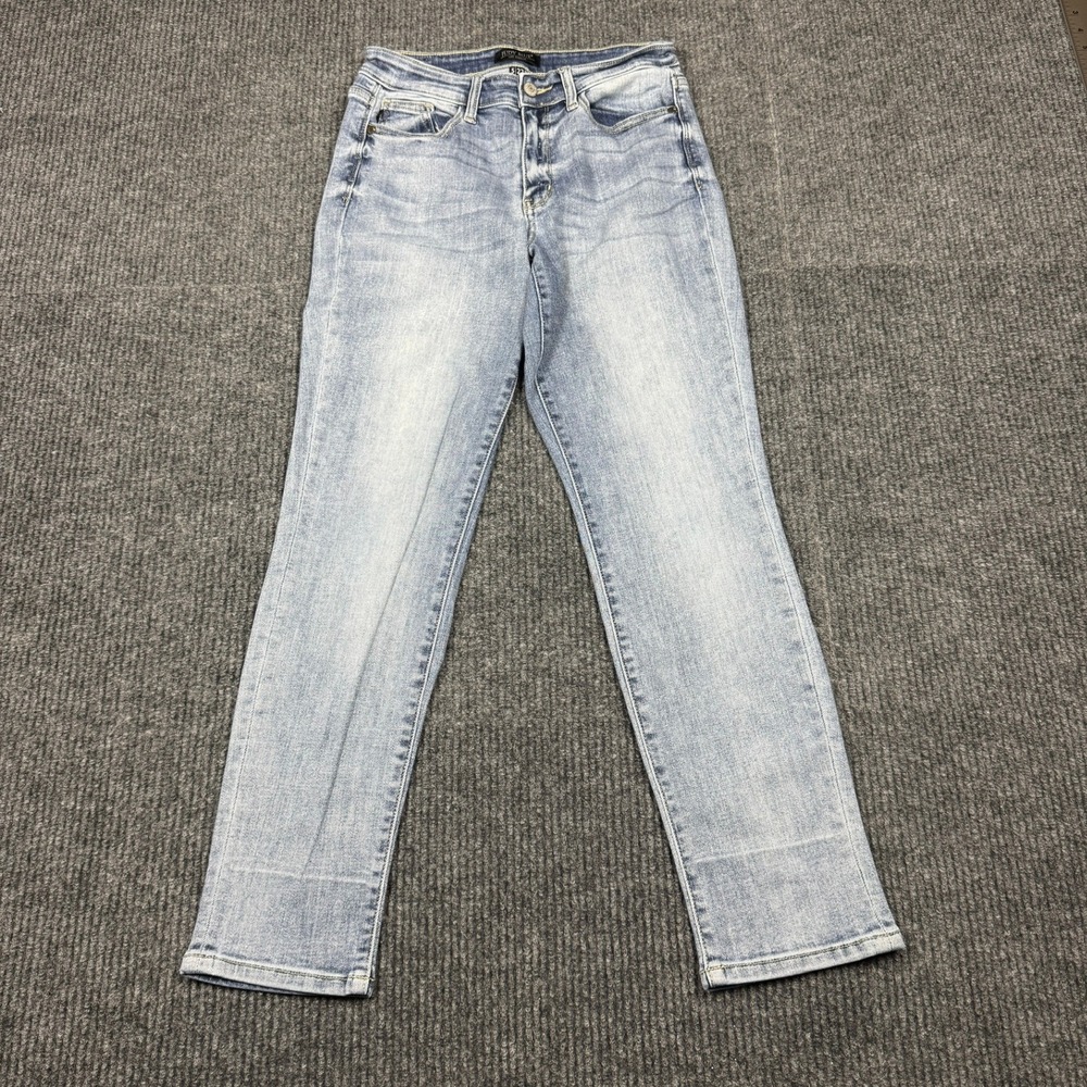 Judy Blue Mid Rise Bleach Wash Boyfriend Cuff/UnCuff Jeans Size 5/27 JB82335LT